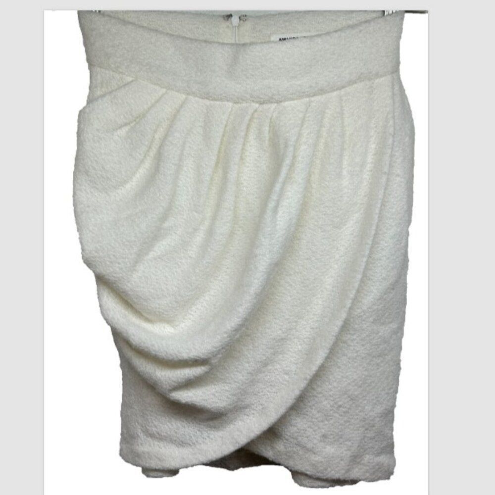 Amanda Uprichard Voila Skirt Ivory mini Extra Small XS tweed boucle faux wrap - Picture 3 of 16